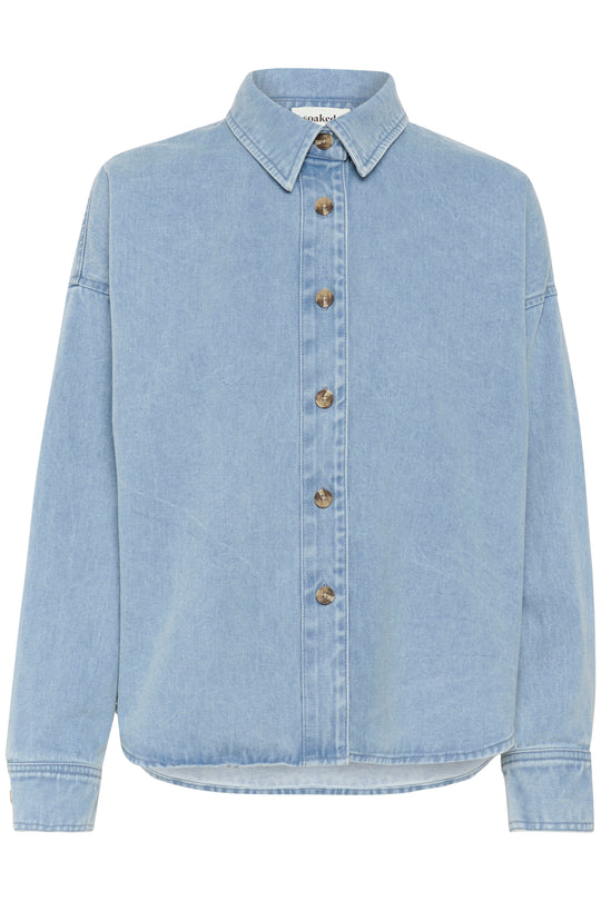 Soaked SLAnnabeth Regular Overshirt, Light Blue Denim
