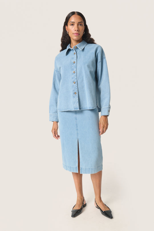 Soaked SLAnnabeth Regular Overshirt, Light Blue Denim