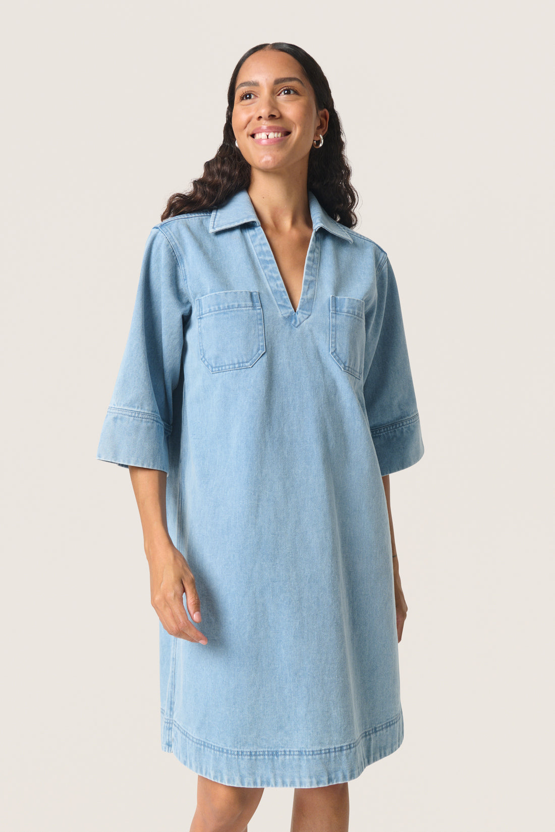 Soaked SLAnnabeth Casual Dress SS Light Blue Denim
