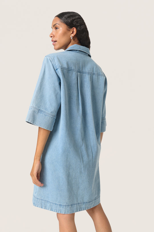 Soaked SLAnnabeth Casual Dress SS Light Blue Denim