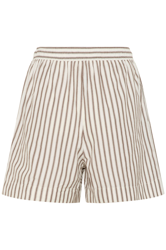 Soaked in Luxury SLMunevo Kaily Shorts Brown and White Stripe