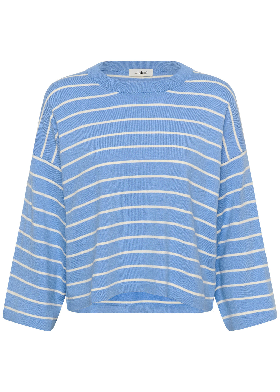 Soaked in Luxury SLSpina Boxy Pullover Cropped Hydrangea w. White Stripe