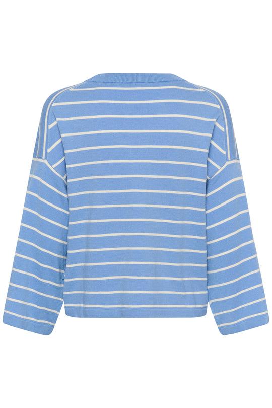 Soaked in Luxury SLSpina Boxy Pullover Cropped Hydrangea w. White Stripe
