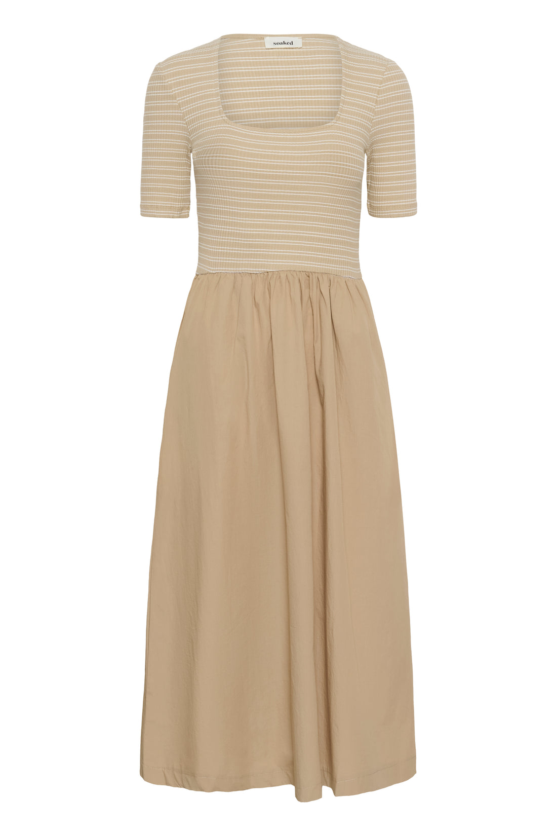 Soaked in Luxury SLSimone Striped Dress SS white pepper