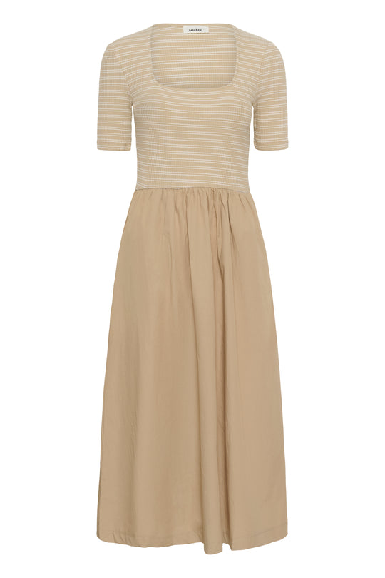 Soaked in Luxury SLSimone Striped Dress SS white pepper