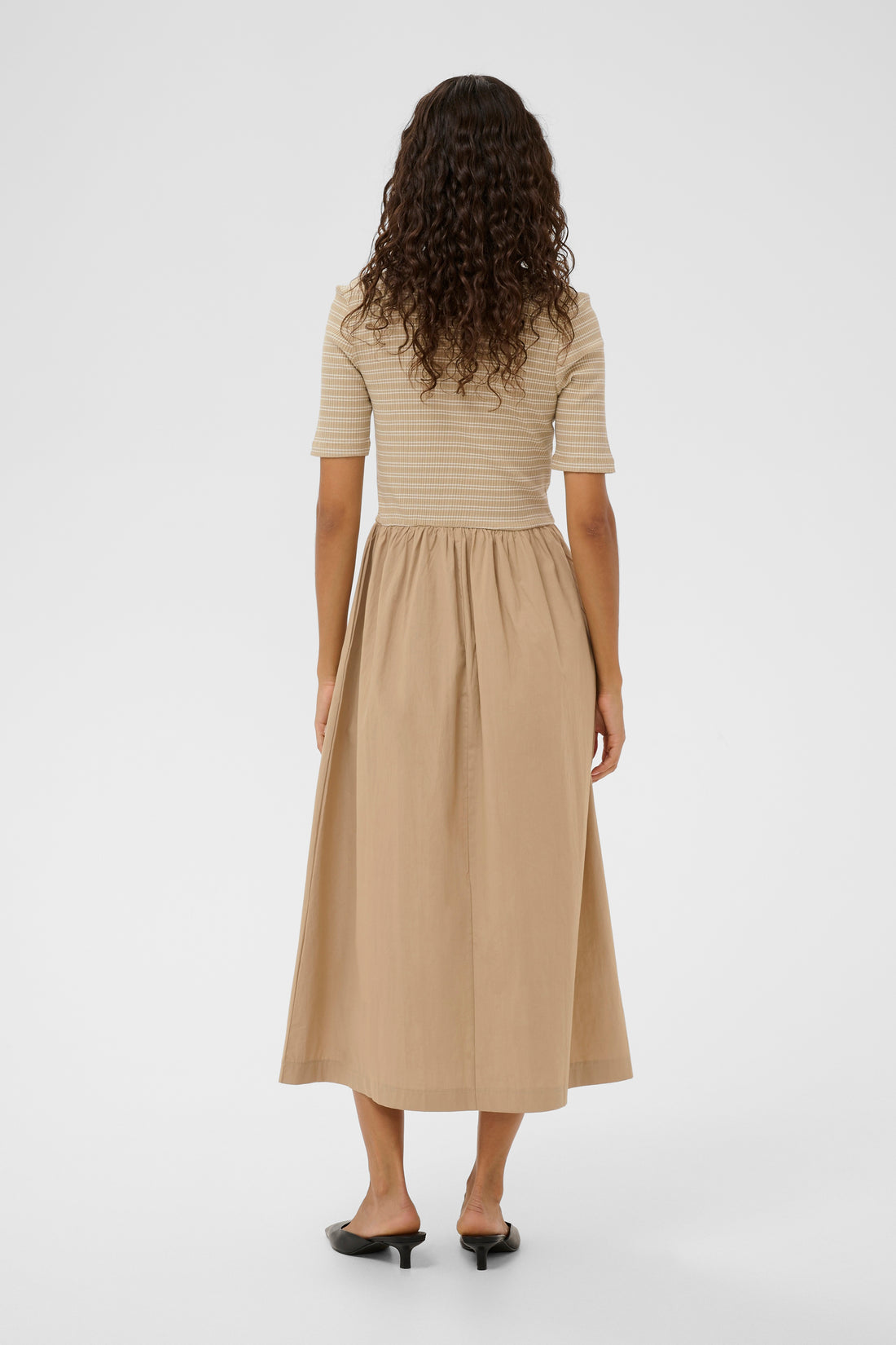 Soaked in Luxury SLSimone Striped Dress SS white pepper