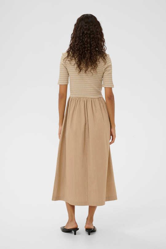 Soaked in Luxury SLSimone Striped Dress SS white pepper