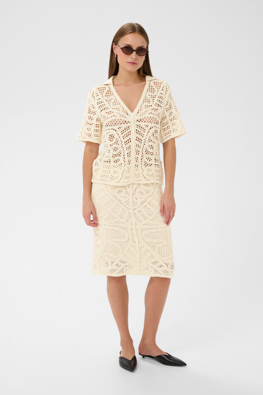 Soaked in Luxury SLAnamy Polo Blouse Turtledove