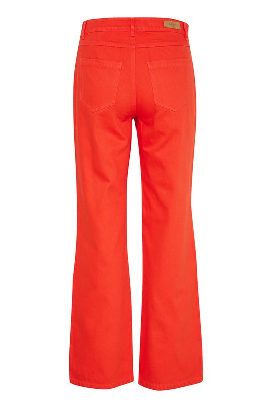 Saint Tropez IluSZ Wide Leg Jeans Flame Scarlet