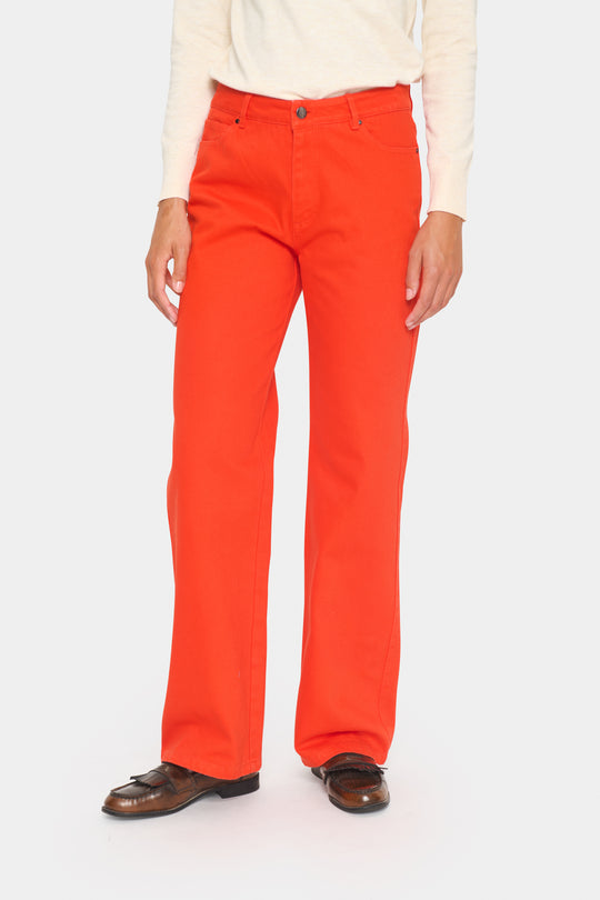 Saint Tropez IluSZ Wide Leg Jeans Flame Scarlet