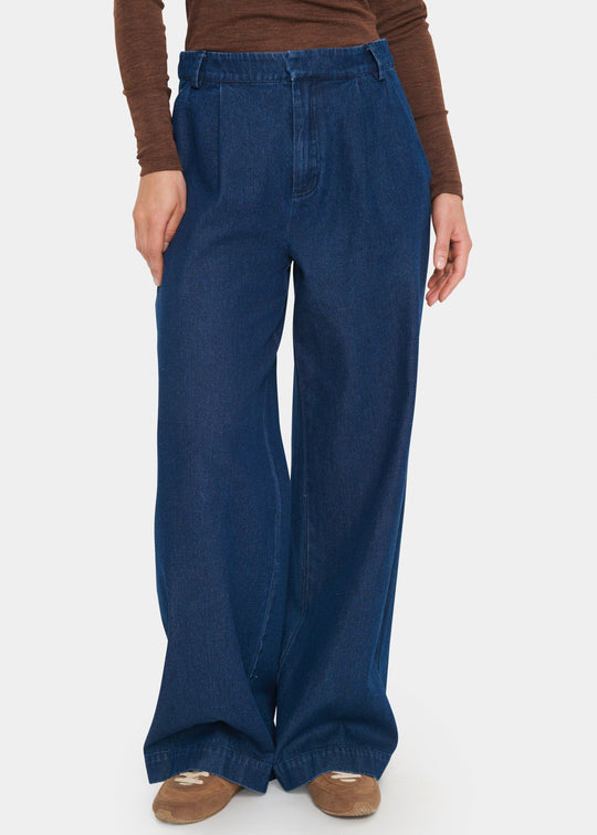 Saint Tropez JaclynSZ Pants Dark Blue Denim