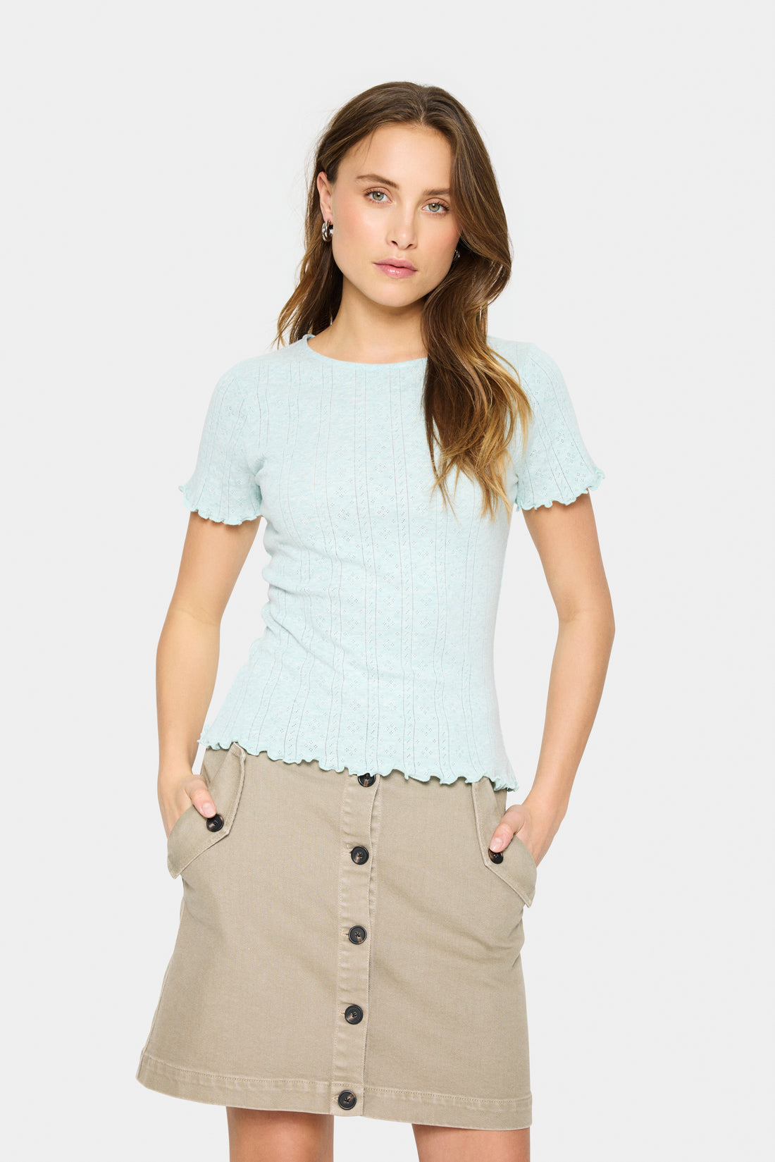Saint Tropez GruSZ T-Shirt Saltwater Slide mint blue