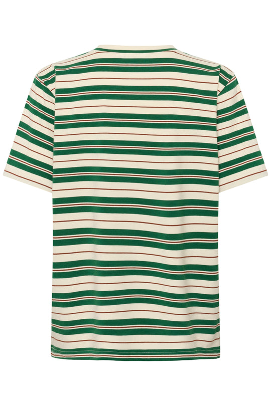 Saint Tropez Mhersz Tshirt Green multi stripe