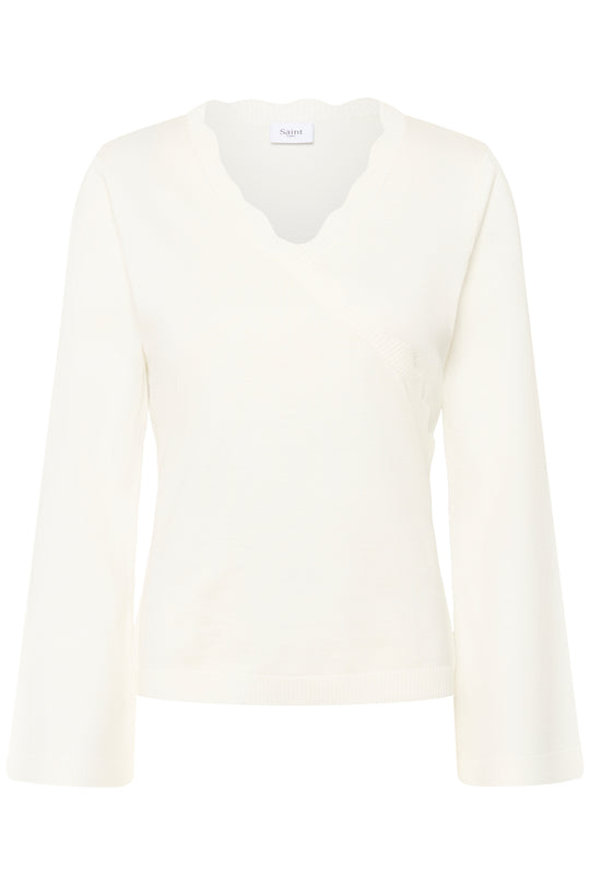 Saint Tropez Madlena Pullover Ice (hvid)