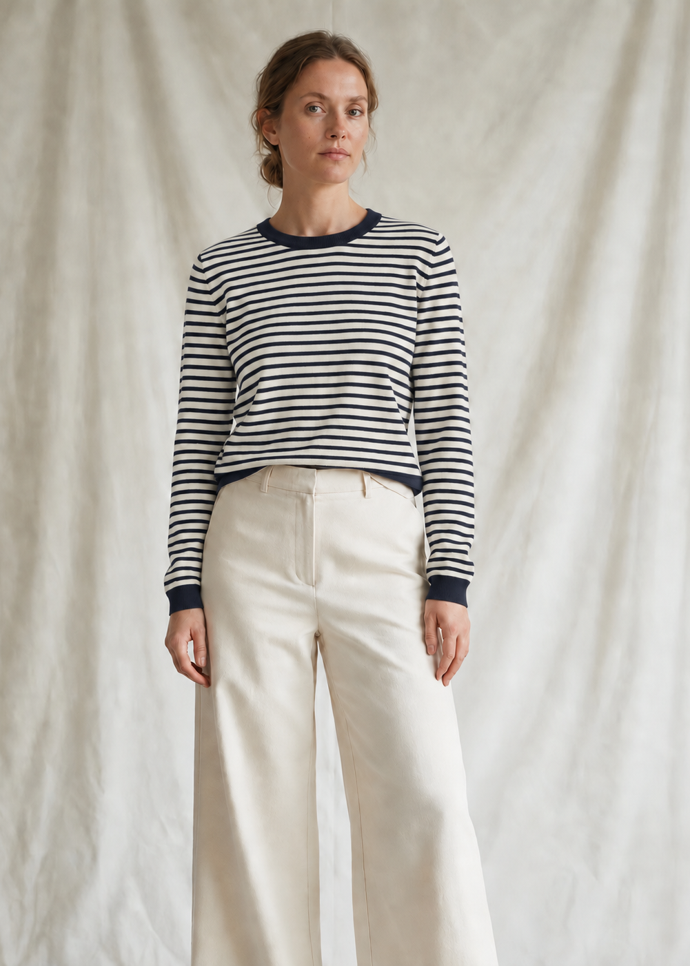 La Rouge Sailor L/s Knit Offwhite/navy Stripe