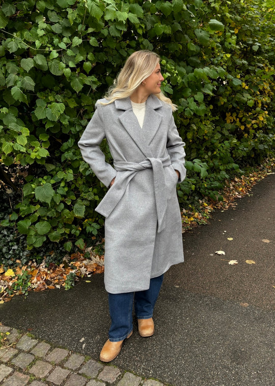 2NDDAY Liviana Classic Wool Coat light grey melange