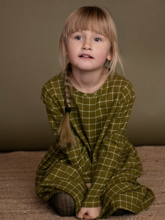 Serendipity Brushed Dress Olive Checks