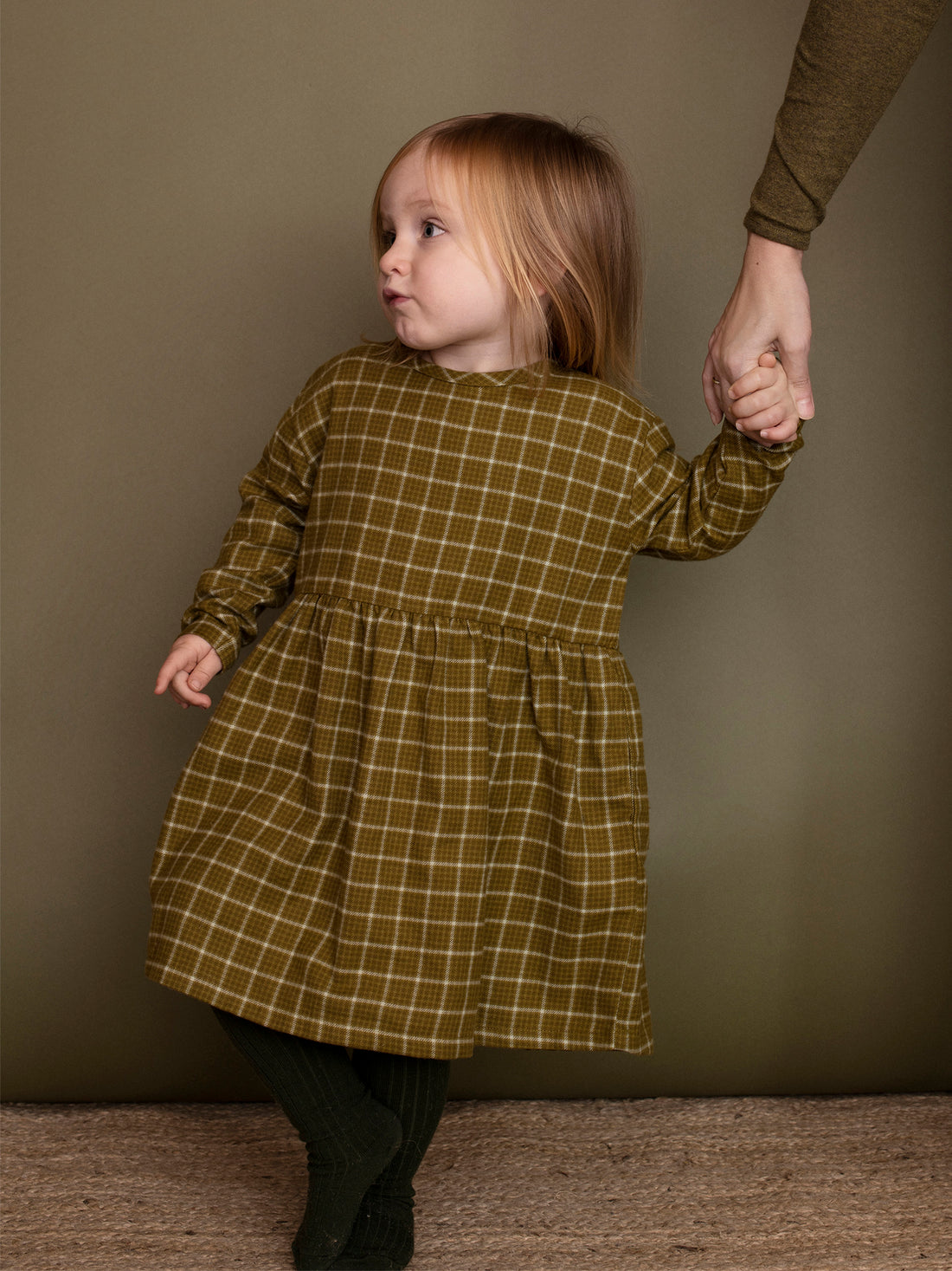 Serendipity Brushed Dress Olive Checks