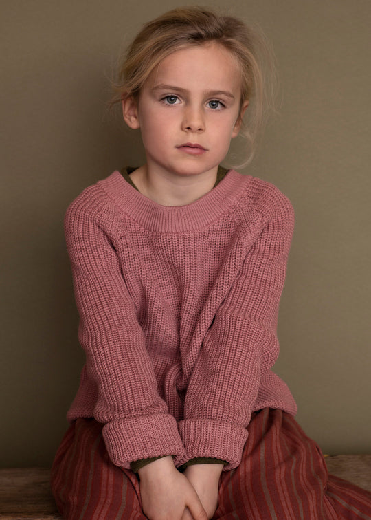 Serendipity Cotton Knit Sweater Old Rose