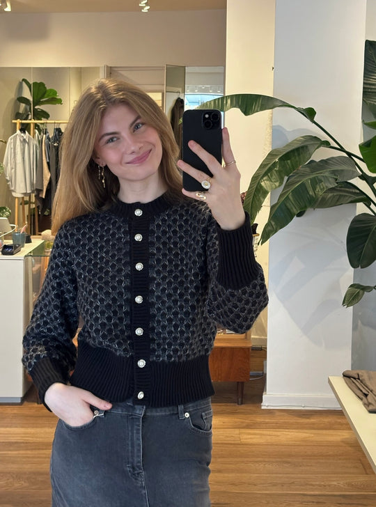 Karen by Simonsen CattieKB Cardigan Meteorite (sort)