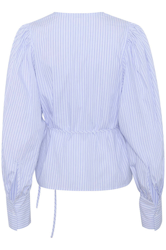 Soaked SLOriana Wrap Blouse White and blue stripes