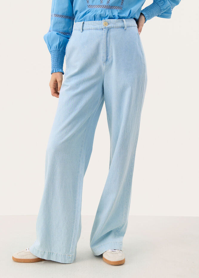 Part Two CoraliePW Pants Whiteish Blue Denim