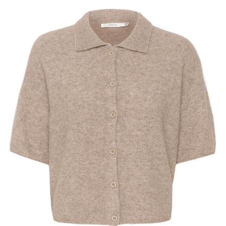 Gestuz AlphaGZ tee cardigan Warm Sand Melange