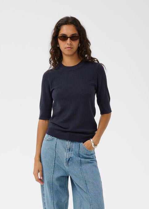 Soaked in Luxury SLSpina Knit Tee India Ink