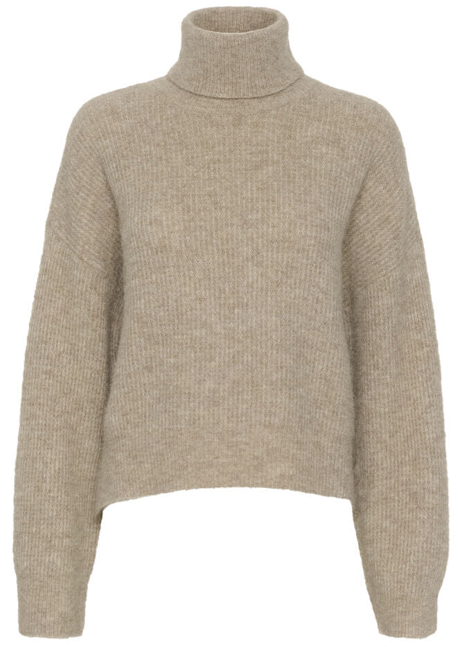 Gestuz AlphaGZ rollneck Noos Knit Pullover Warm Sand Melange