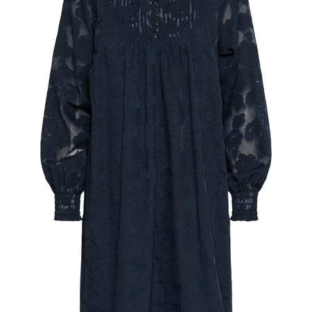 Part Two ZayaPW Dress Dark Navy Blurred Flower