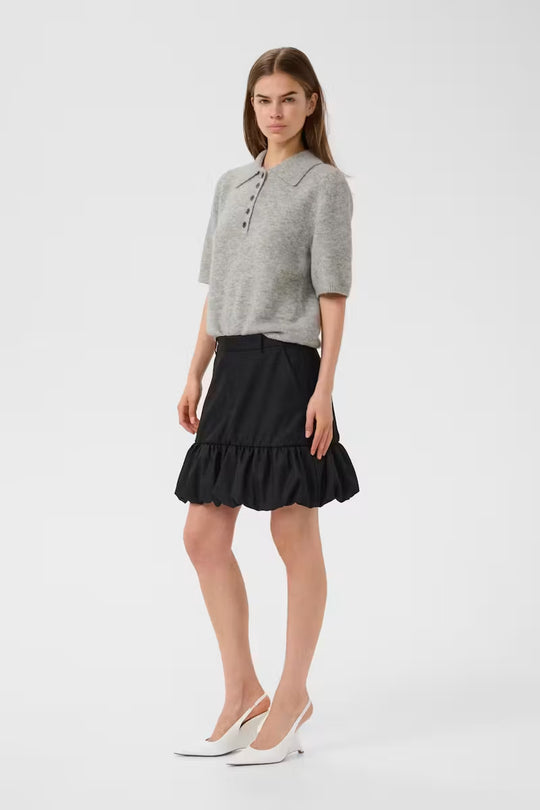 Gestuz GZalpha SS polo pullover Light Grey Melange
