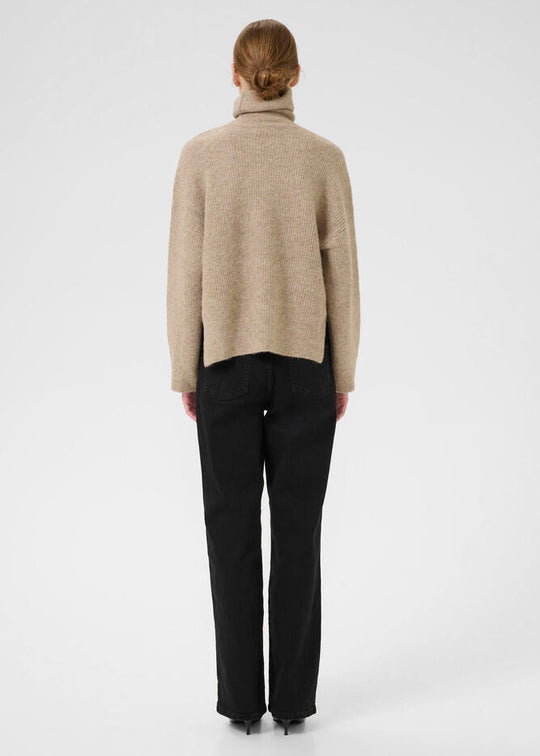 Gestuz AlphaGZ rollneck Noos Knit Pullover Warm Sand Melange
