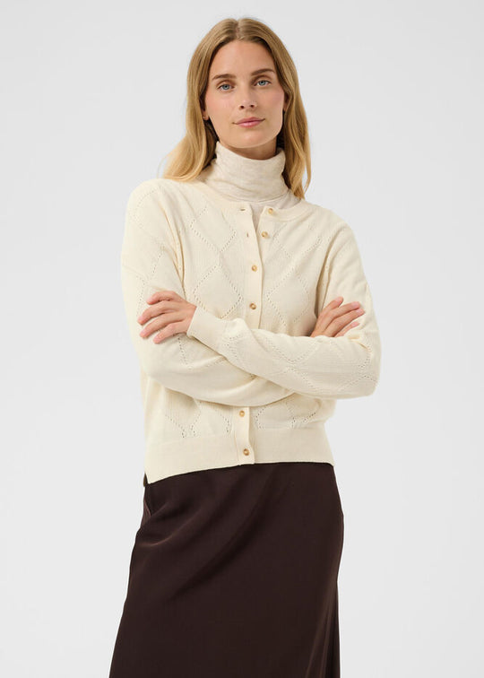 Part Two CiannaPW Cardigan Whitecap Gray