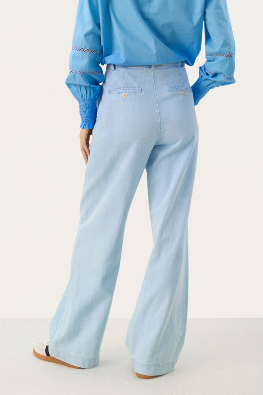 Part Two CoraliePW Pants Whiteish Blue Denim