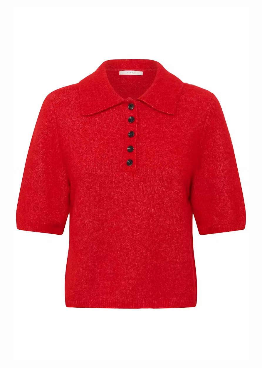 Gestuz GZalpha SS polo pullover Postbox Mélange