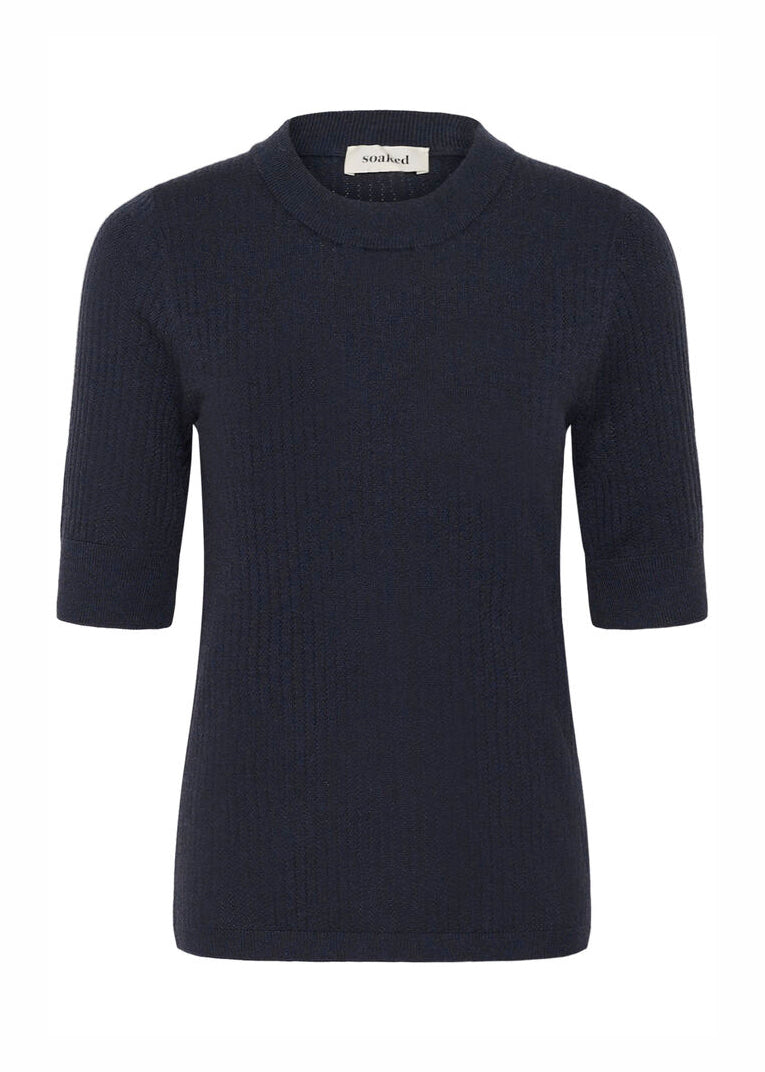 Soaked in Luxury SLSpina Knit Tee India Ink