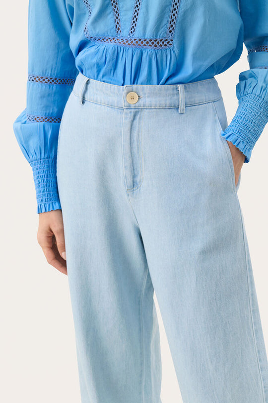 Part Two CoraliePW Pants Whiteish Blue Denim