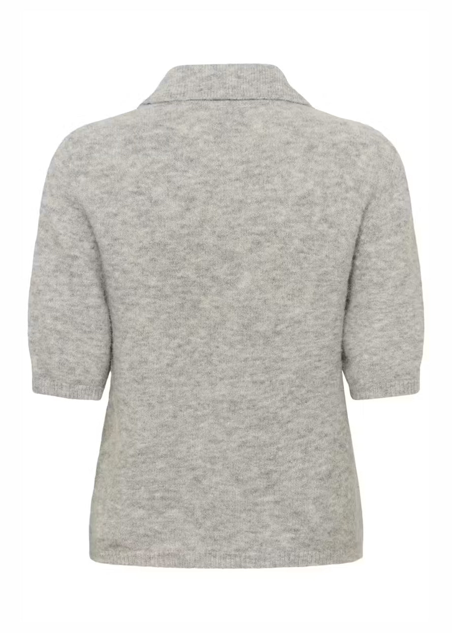 Gestuz GZalpha SS polo pullover Light Grey Melange