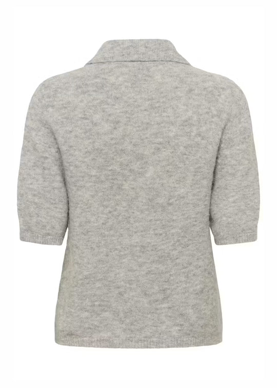 Gestuz GZalpha SS polo pullover Light Grey Melange