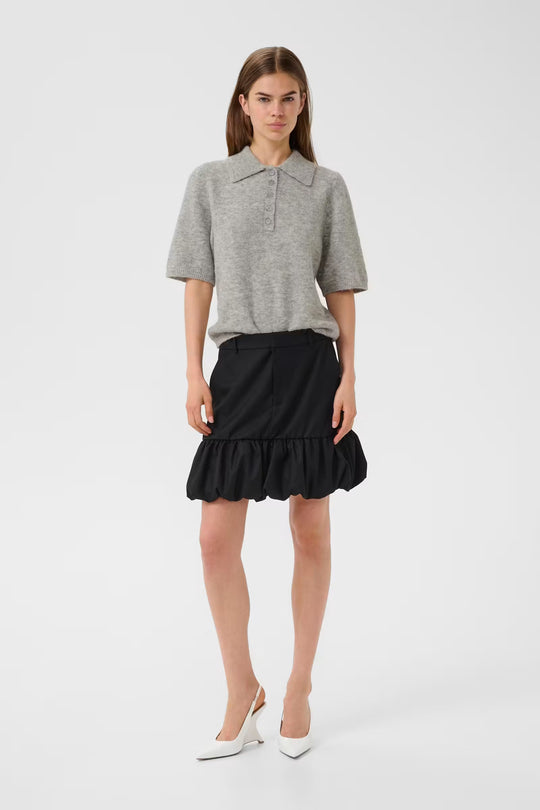 Gestuz GZalpha SS polo pullover Light Grey Melange