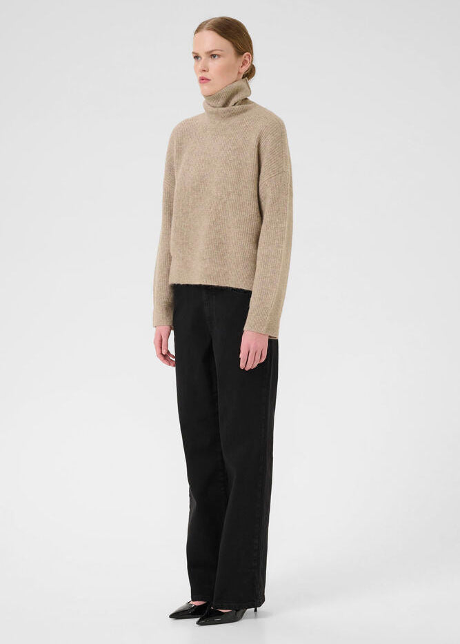 Gestuz AlphaGZ rollneck Noos Knit Pullover Warm Sand Melange