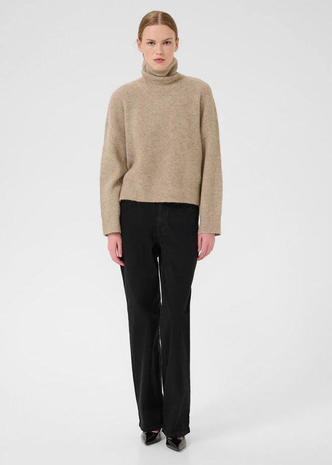Gestuz AlphaGZ rollneck Noos Knit Pullover Warm Sand Melange