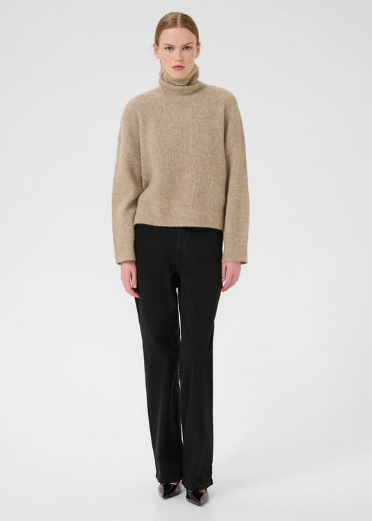 Gestuz AlphaGZ rollneck Noos Knit Pullover Warm Sand Melange