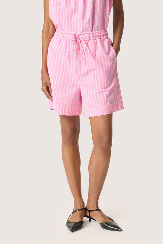 Soaked SLAnvitte Shorts Rosebloom with White Stripe
