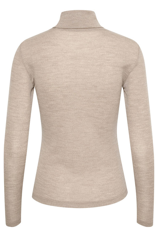Gestuz NiniaGZ wool rollneck Long sleeved T-shirt Sand Melange