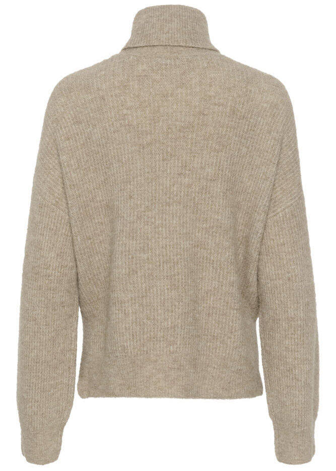 Gestuz AlphaGZ rollneck Noos Knit Pullover Warm Sand Melange