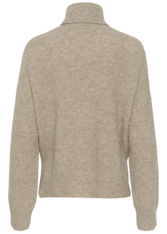 Gestuz AlphaGZ rollneck Noos Knit Pullover Warm Sand Melange