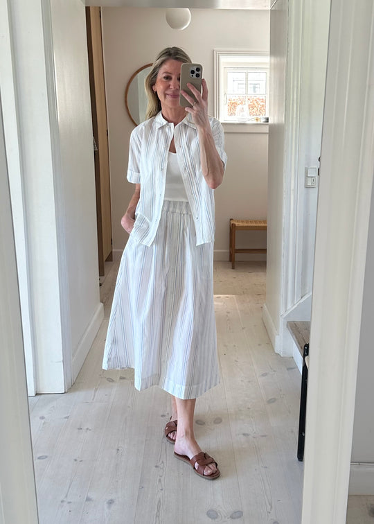Basic Apparel Marina skirt white stripes