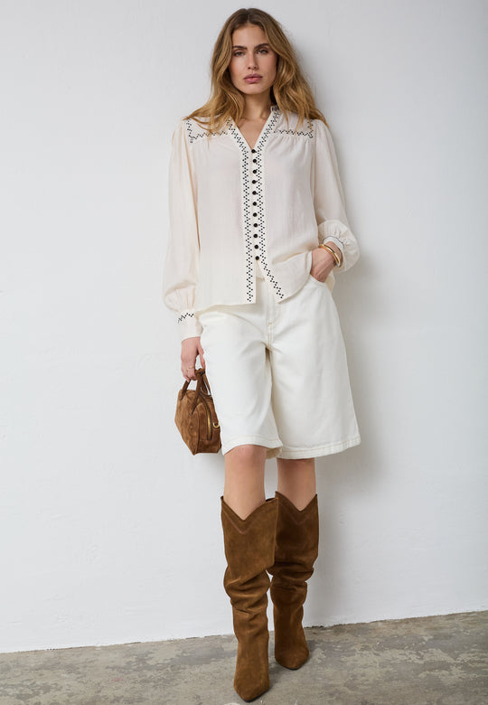 Co’Couture Notiscc Shirt Off White
