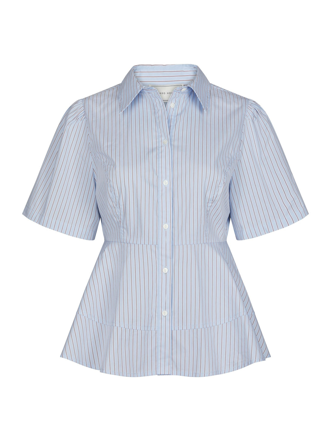 Neo Noir Janelle Stripe Shirt Blue/Brown Stripe